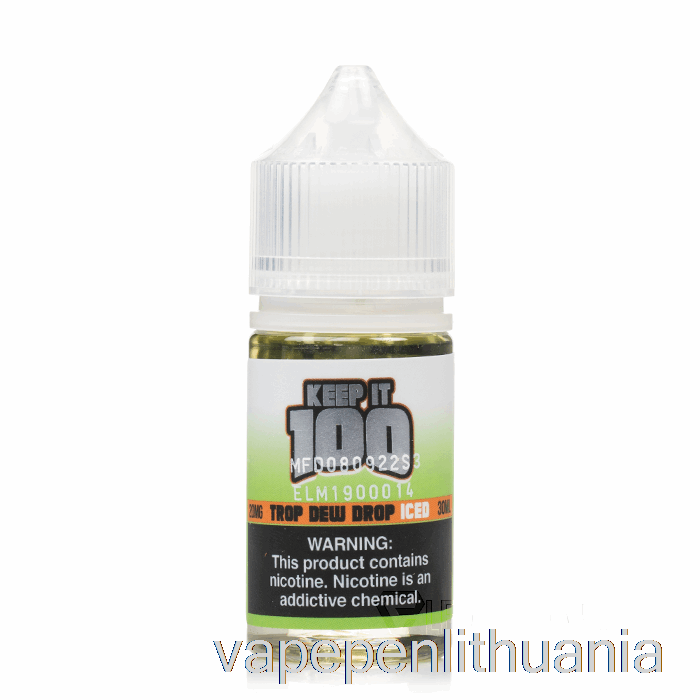Ledinis Tropo Rasos Lašas - Palaikykite 100 Druskų - 30 Ml 50 Mg Vape Skysčio